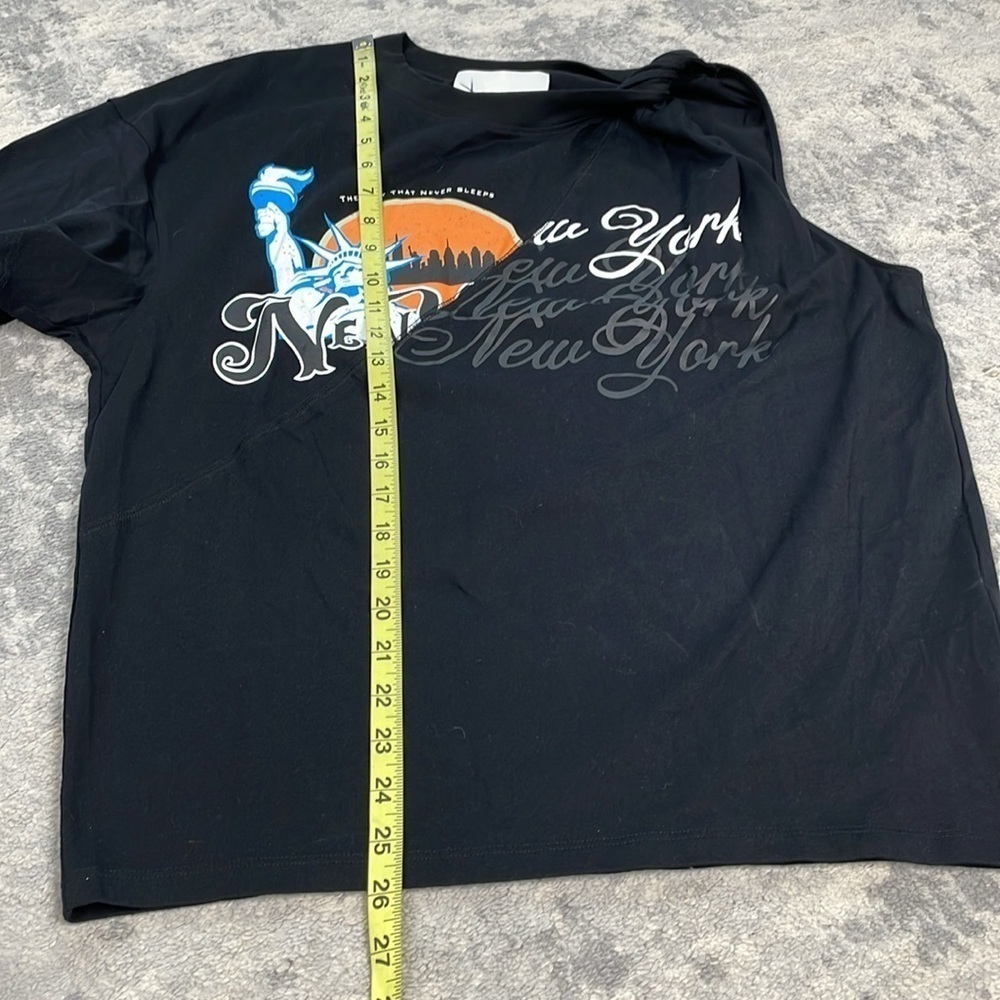 NWT 3.1 Phillip Lim We Are NY One Shoulder Twist T Shirt Tee Black Sz M - Picture 8 of 12